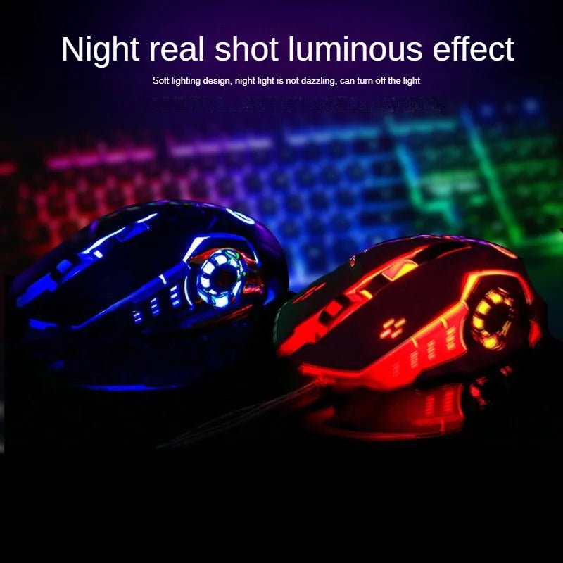 Q5 USB Wired Mechanical Metal Mouse, 2400Dpi RGB Optical Mouse Ergonomic Design Programmable Gaming Mouse for PC Laptop Office