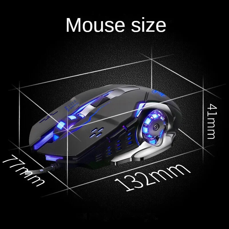 Q5 USB Wired Mechanical Metal Mouse, 2400Dpi RGB Optical Mouse Ergonomic Design Programmable Gaming Mouse for PC Laptop Office