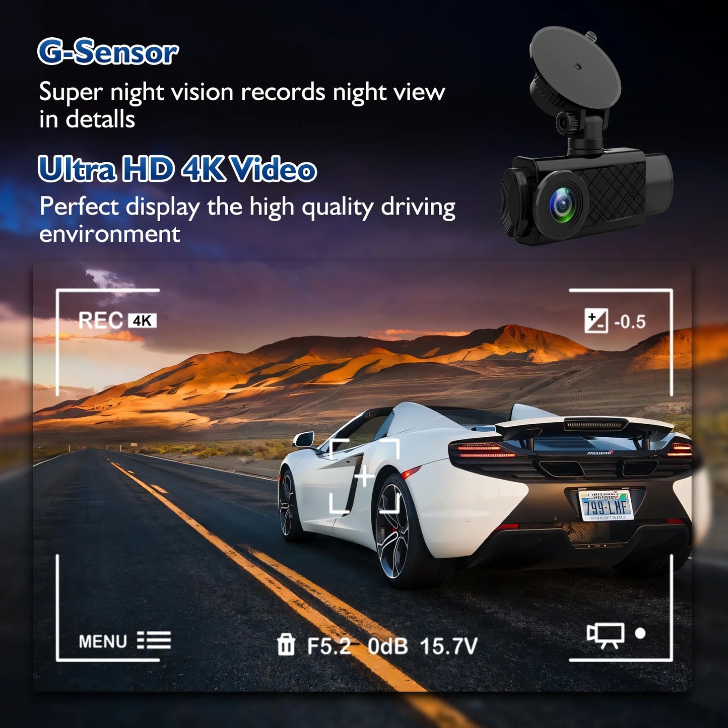 Dash Cam, 3 Channel Dash Cam, 4K+1080P Dash Cam Front and Inside, Triple Dash Cam for Car, Dash Camera with 32GB Card, 2160P Full UHD, G-Sensor,