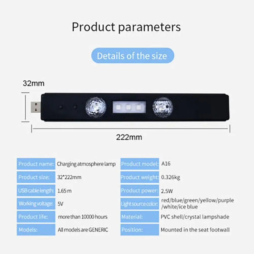 LED Car Atmosphere Lamp Wireless