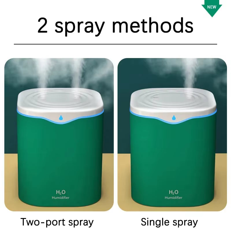 New 2000ML USB Air Humidifier Double Spray Port Essential Oil Aromatherapy Diffuser Cool Mist Maker Fogger for Home Office