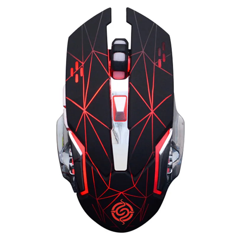 Q5 USB Wired Mechanical Metal Mouse, 2400Dpi RGB Optical Mouse Ergonomic Design Programmable Gaming Mouse for PC Laptop Office