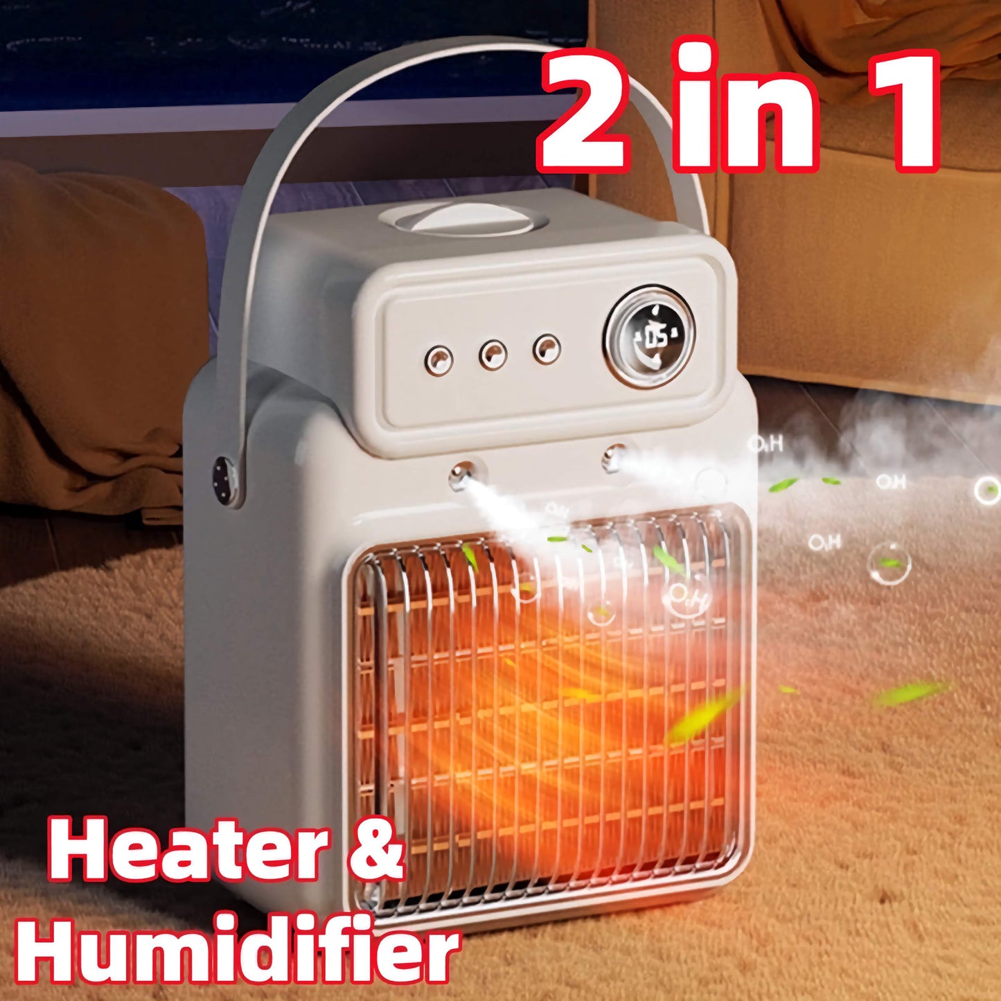 1200W 2 In 1 Efficient Room Heater Humidifying Table Heater Overheating Protections Heater Indoor Heater Suitable For Offices Techno's House